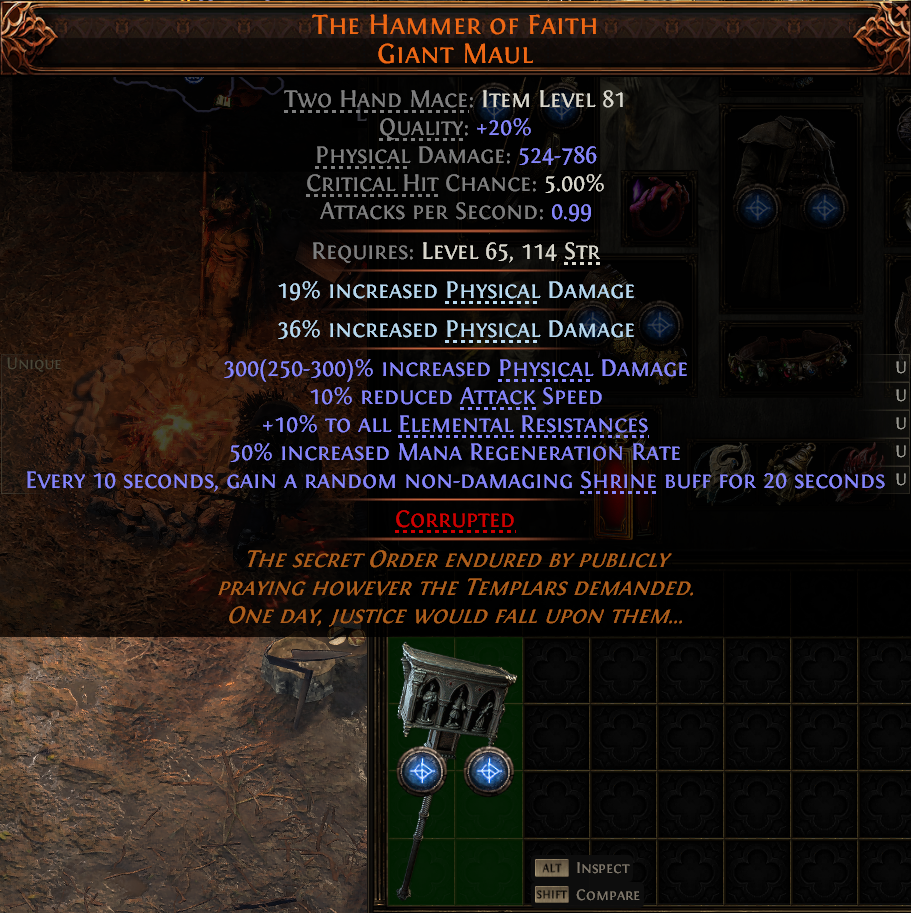 MMOJUGG Path of Exile 2 THE HAMMeR OF FAITH GIANT MAUL#1152172 Details View of Item Function and Use