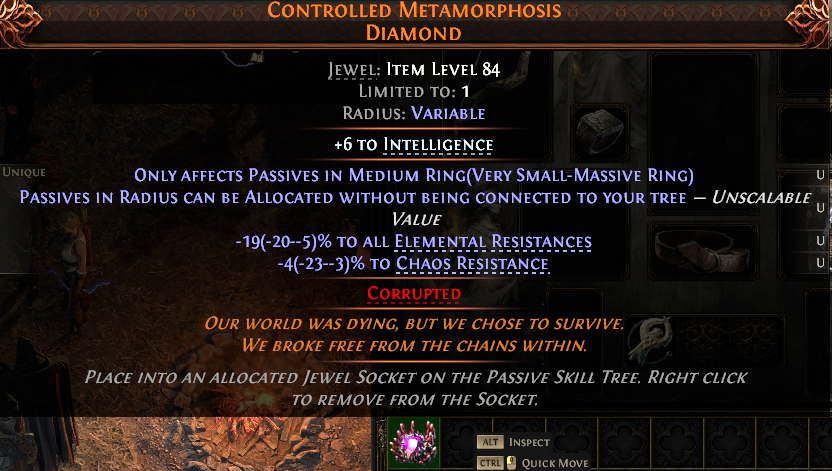 MMOJUGG Path of Exile 2 CONTROLLED METAMORPHOSIS DIAMOND#1152222 Details View of Item Function and Use