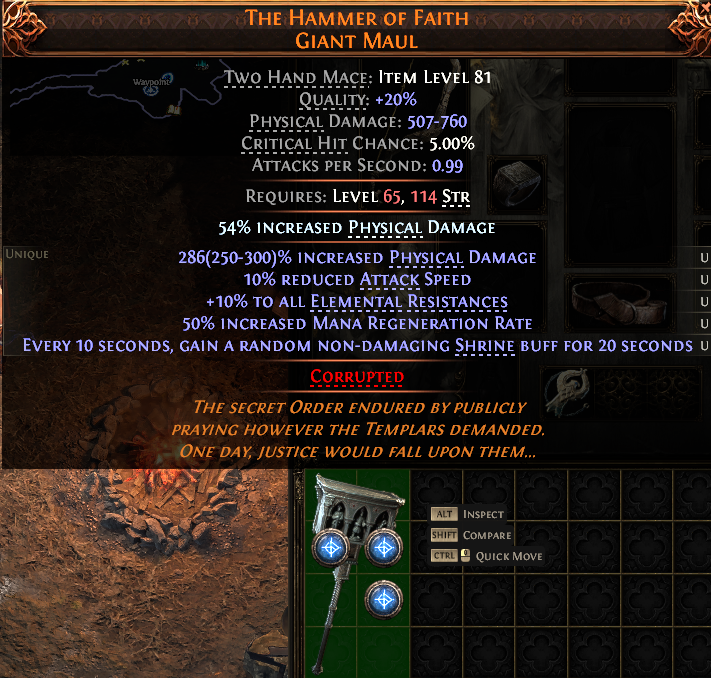 MMOJUGG Path of Exile 2 THE HAMMER OF FAITH GIANT MAUL#1152427 Details View of Item Function and Use
