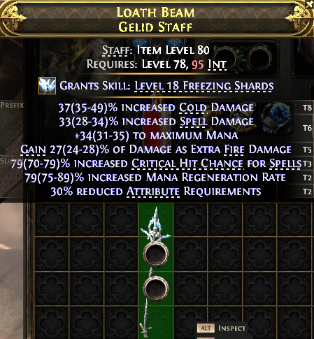 MMOJUGG Path of Exile 2 LOATH BEAM GELID STAFF#1152495 Details View of Item Function and Use