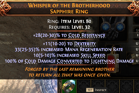 MMOJUGG Path of Exile 2 WHISPER OF THE BROTHERHOOD SAPPHIRE RING#1152550 Details View of Item Function and Use