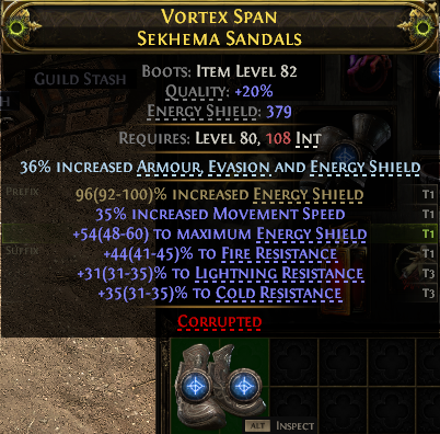 MMOJUGG Path of Exile 2 VORTEX SPAN SEKHEMA SANDALS#1152719 Details View of Item Function and Use