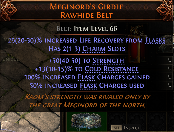 MMOJUGG Path of Exile 2 MEGINORD'S GIRDLE RAWHIDE BELT#1152872 Details View of Item Function and Use