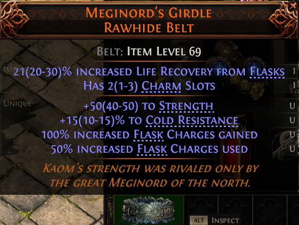 MMOJUGG Path of Exile 2 MEGINORD'S GIRDLE RAWHIDE BELT#1152874 Details View of Item Function and Use