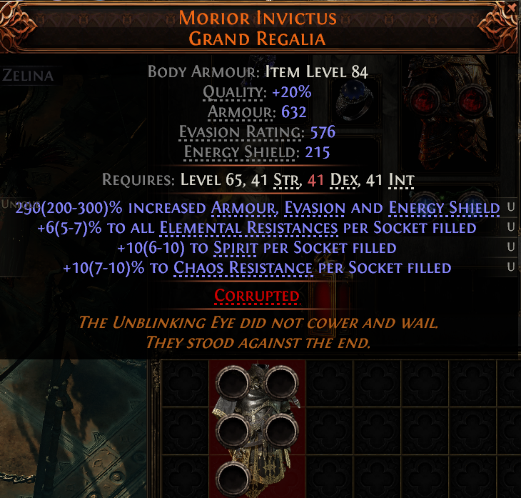 MMOJUGG Path of Exile 2 MORIOR INVICTUS GRAND REGALIA#1152940 Details View of Item Function and Use
