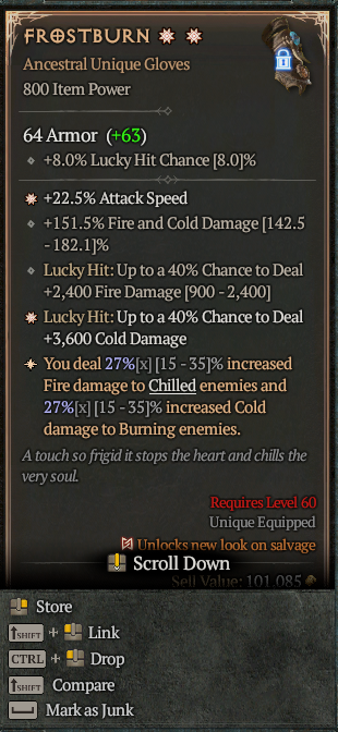 MMOJUGG Diablo 4 FROSTBURN#1153482 Buying Page Display