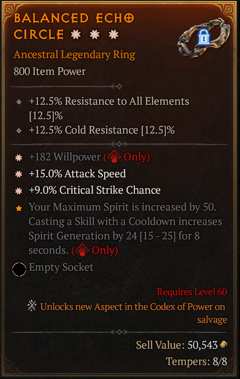 MMOJUGG Diablo 4 BALANCED ECHO CIRCLE#1153713 Details View of Item Function and Use