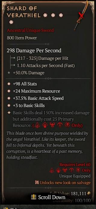 MMOJUGG Diablo 4 SHARD OF VERATHIEL#1154424 Buying Page Display