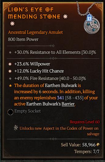 MMOJUGG Diablo 4 LION'S EYE OF MENDING STONE#1154487 Buying Page Display