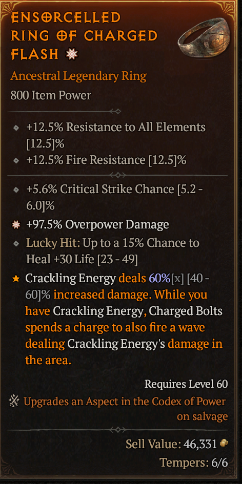 MMOJUGG Diablo 4 ENSORCELLED RING OF CHARGED FLASH#1157081 Buying Page Display