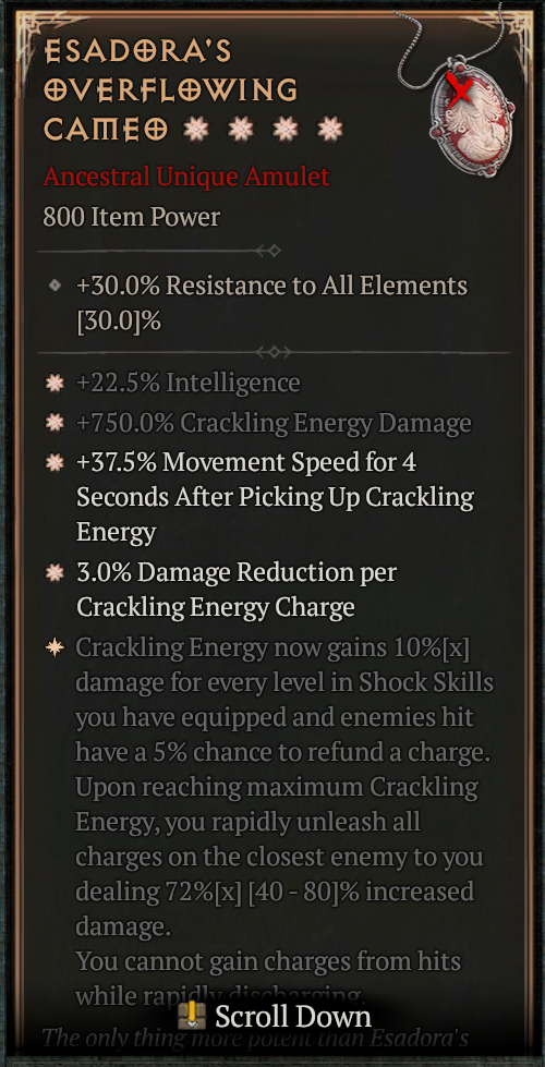 MMOJUGG Diablo 4 ESADORA'S OVERFLOWING CAMEO#1157787 Details View of Item Function and Use