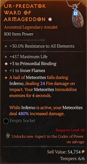 MMOJUGG Diablo 4 UR-PREDATOR WARD OF ARMAGEDDON#1159371 Buying Page Display