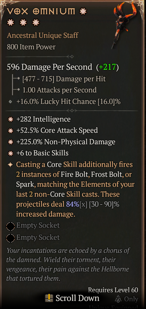 MMOJUGG Diablo 4 VOX OMNIUM#1159996 Details View of Item Function and Use