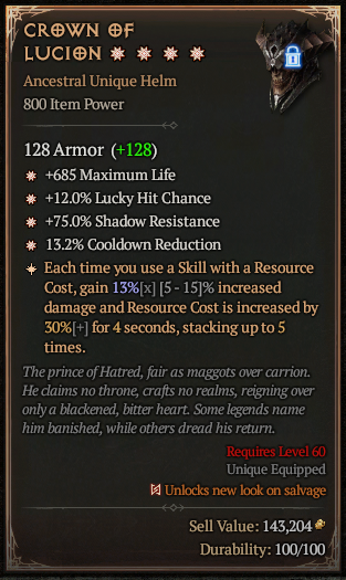 MMOJUGG Diablo 4 CROWN OF LUCION#1165661 Buying Page Display