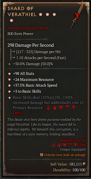 MMOJUGG Diablo 4 SHARD OF VERATHIEL#1165665 Buying Page Display