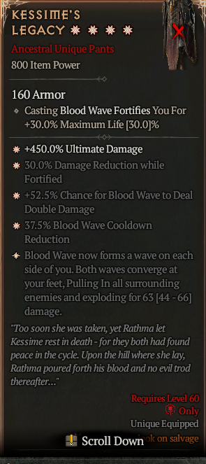 MMOJUGG Diablo 4 KESSIME'S LEGACY#1166669 Details View of Item Function and Use