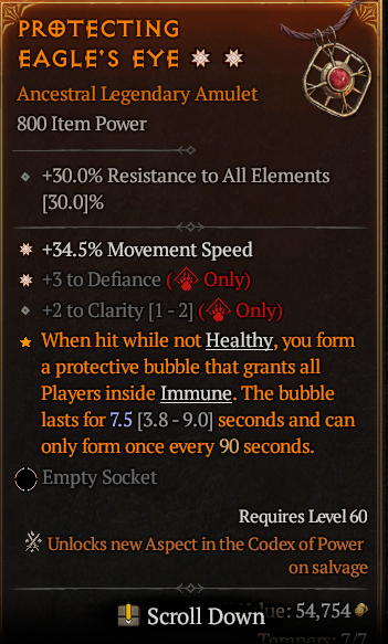 MMOJUGG Diablo 4 PROTECTING EAGLE'S EYE#1166879 Buying Page Display