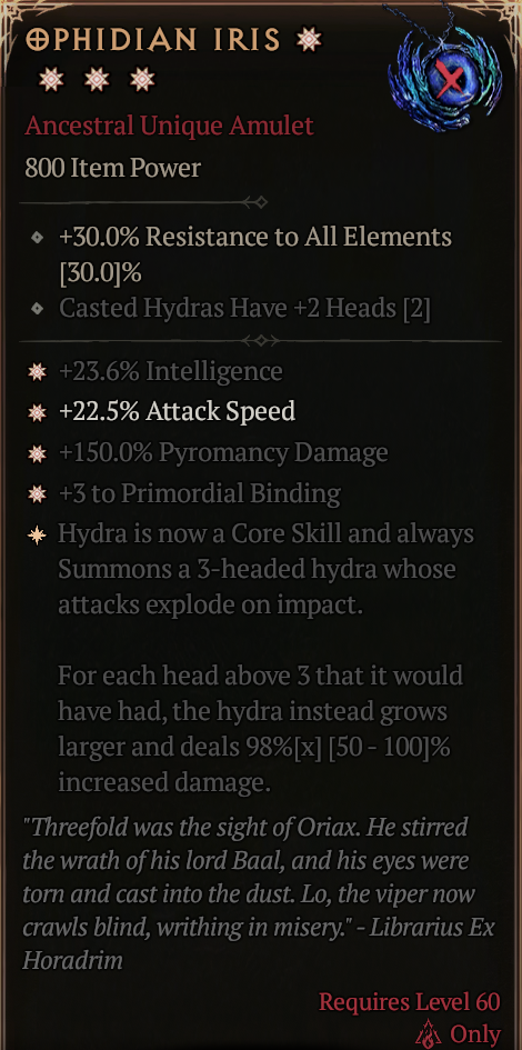 MMOJUGG Diablo 4 OPHIDIAN IRIS#1169258 Details View of Item Function and Use