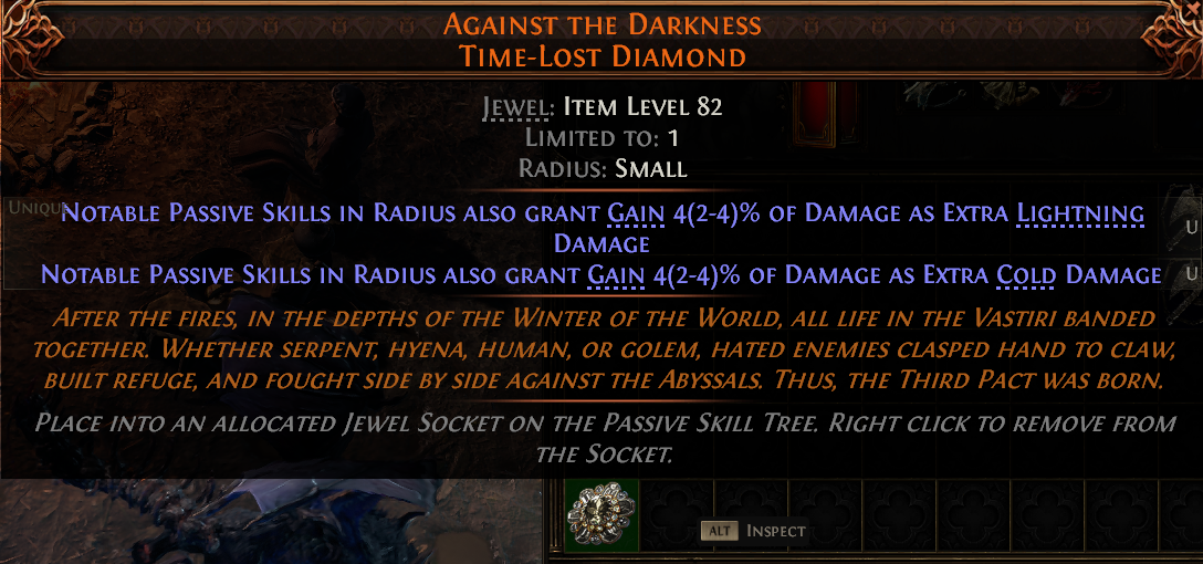 MMOJUGG Path of Exile 2 AGAINST THE DARKNESS TIME-LOST DIAMOND#1170689 Details View of Item Function and Use