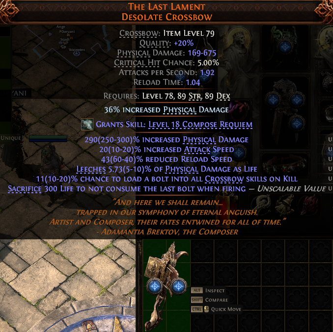 MMOJUGG Path of Exile 2 THE LAST LAMENT DESOLATE CROSSBOW#1172383 Details View of Item Function and Use