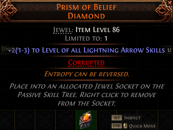 MMOJUGG Path of Exile 2 PRISM OF BELIEF DIAMOND#1172880 Details View of Item Function and Use