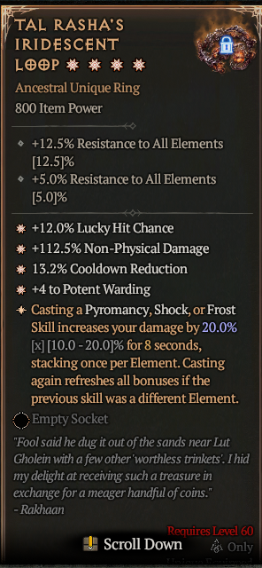 MMOJUGG Diablo 4 TAL RASHA'S IRIDESCENT LOOP#1174556 Buying Page Display