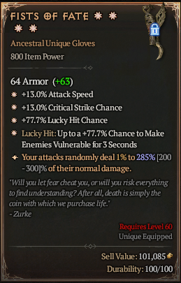 MMOJUGG Diablo 4 FISTS OF FATE 林林#1177333 Details View of Item Function and Use