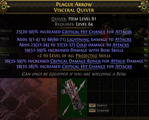 MMOJUGG Path of Exile 2 PLAGUE ARROW VISCERAL QUIVER#1178128 Details View of Item Function and Use