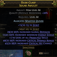 MMOJUGG Path of Exile 2 O DUSK CLASP#1178129 Details View of Item Function and Use