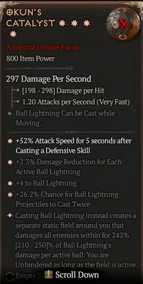 MMOJUGG Diablo 4 OKUN'S CATALYST#1179625 Details View of Item Function and Use