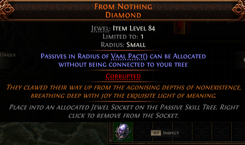 MMOJUGG Path of Exile 2 FROM NOTHING DIAMOND#1179774 Details View of Item Function and Use