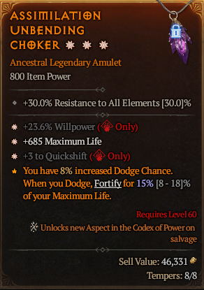 MMOJUGG Diablo 4 ASSIMILATION UNBENDING CHOKER#1179998 Buying Page Display