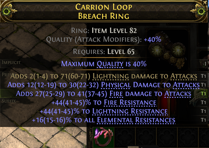 MMOJUGG Path of Exile 2 CARRION LOOP BREACH RING#1180572 Details View of Item Function and Use