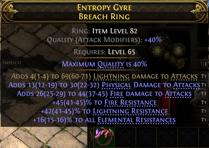 MMOJUGG Path of Exile 2 ENTROPY GYRE BREACH RING#1180573 Details View of Item Function and Use