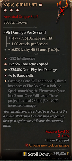 MMOJUGG Diablo 4 VOX OMNIUM#1187545 Details View of Item Function and Use