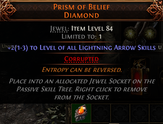 MMOJUGG Path of Exile 2 PRISM OF BELIEF DIAMOND#1191234 Details View of Item Function and Use