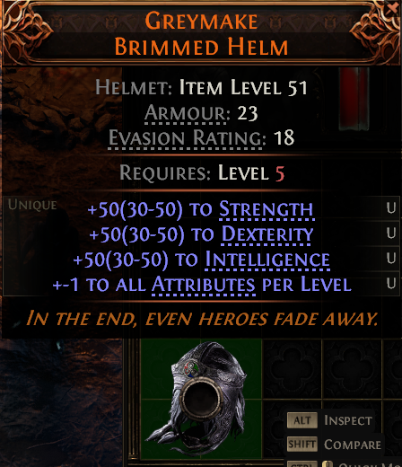 MMOJUGG Path of Exile 2 GREYMAKE BRIMMED HELM#1196346 Details View of Item Function and Use