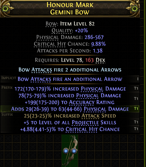MMOJUGG Path of Exile 2 HONOUR MARK GEMINI BOW#1202778 Buying Page Display