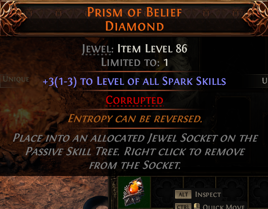 MMOJUGG Path of Exile 2 PRISM OF BELIEF DIAMOND#1208541 Details View of Item Function and Use