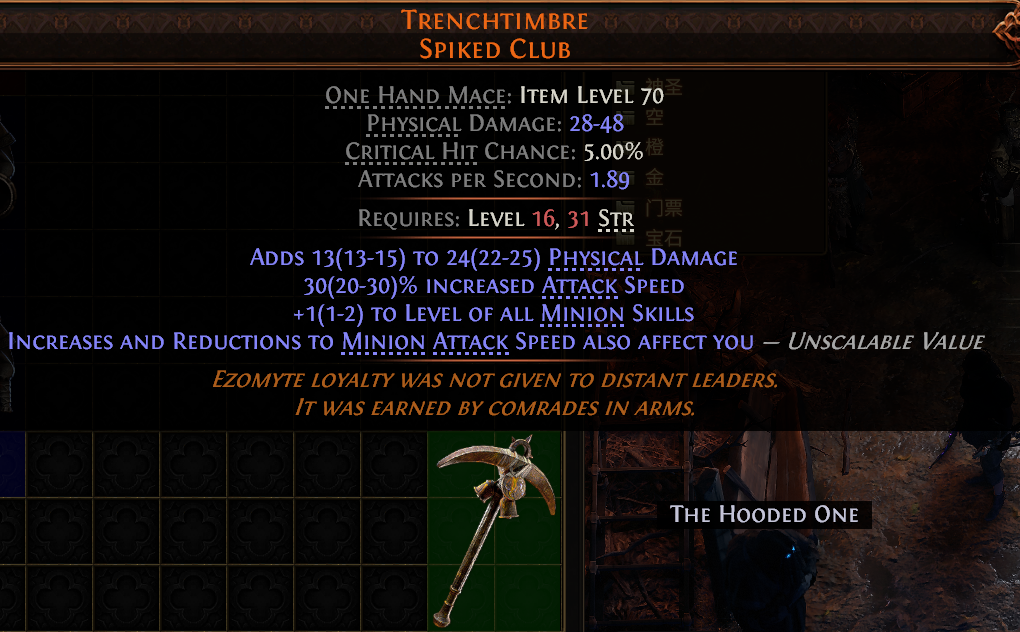 Path of Exile 2 TRENCHTIMBRE SPIKED CLUB#1221458 Details MMOJUGG Path of Exile 2 TRENCHTIMBRE SPIKED CLUB#1221458 Details View of Item Function and Use
