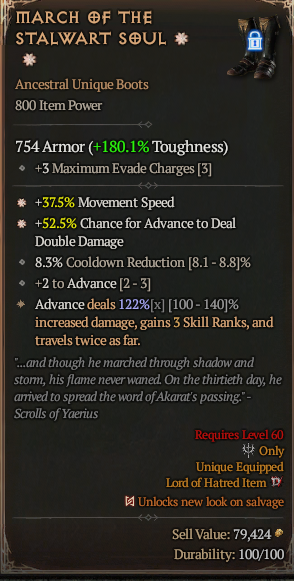 Diablo 4 MARCH OF THE STALWART SOUL#1221643 Details MMOJUGG Diablo 4 MARCH OF THE STALWART SOUL#1221643 Details View of Item Function and Use