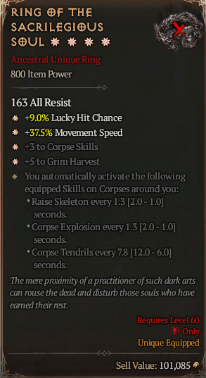 Diablo 4 RING OF THE SACRILEGIOUS SOUL#1222623 Details MMOJUGG Diablo 4 RING OF THE SACRILEGIOUS SOUL#1222623 Details View of Item Function and Use
