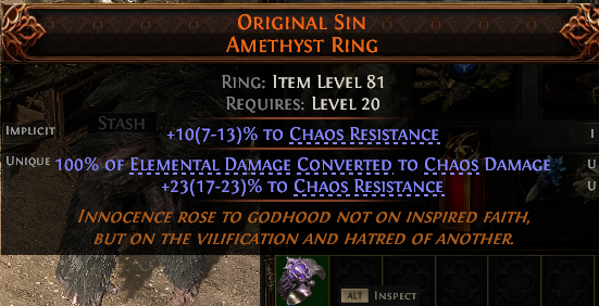 MMOJUGG Path of Exile 2 ORIGINAL SIN AMETHYST RING#1224675 Details View of Item Function and Use