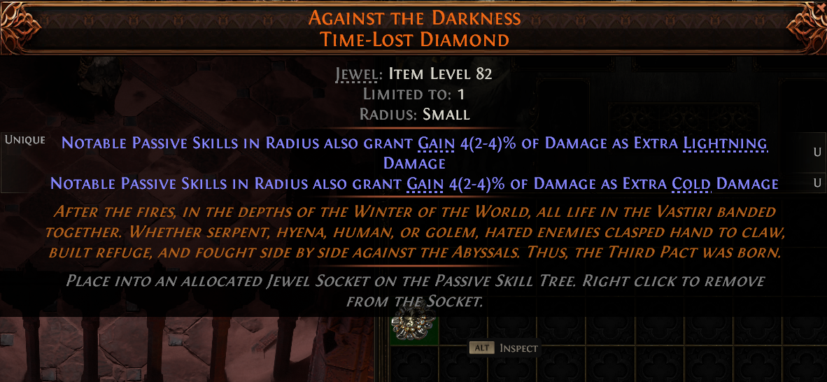 MMOJUGG Path of Exile 2 AGAINST THE DARKNESS TIME-LOST DIAMOND#1226269 Details View of Item Function and Use