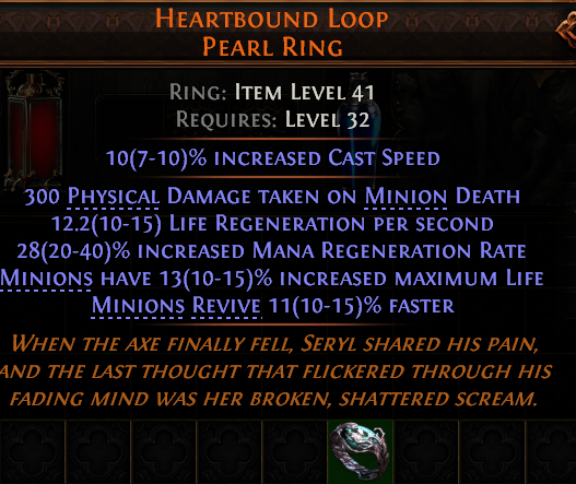 MMOJUGG Path of Exile 2 HEARTBOUND LOOP PEARL RING#1227747 Details View of Item Function and Use