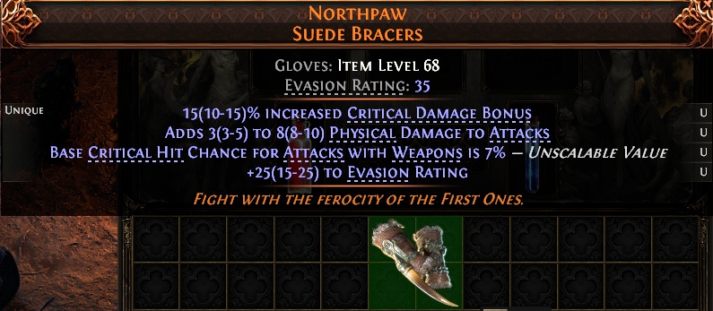MMOJUGG Path of Exile 2 NORTHPAW SUEDE BRACERS#1227765 Details View of Item Function and Use