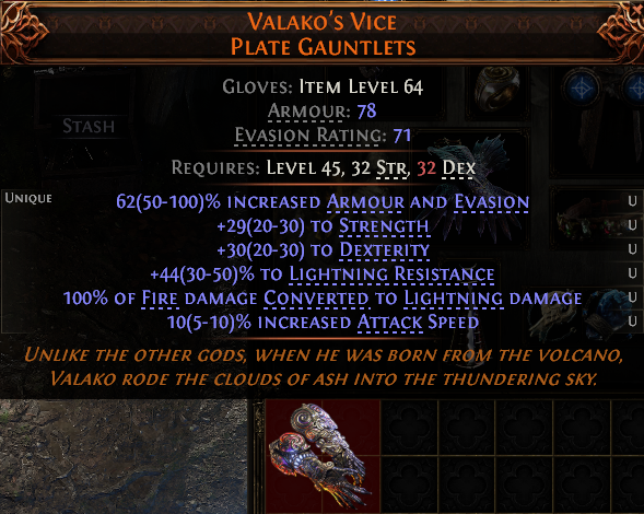 MMOJUGG Path of Exile 2 VALAKO'S VICE PLATE GAUNTLETS#1227840 Details View of Item Function and Use