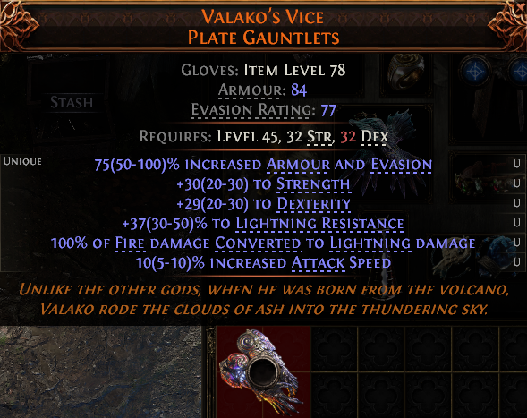 MMOJUGG Path of Exile 2 VALAKO'S VICE PLATE GAUNTLETS#1227843 Details View of Item Function and Use