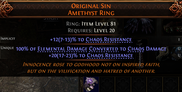 MMOJUGG Path of Exile 2 ORIGINAL SIN AMETHYST RING#1227855 Details View of Item Function and Use