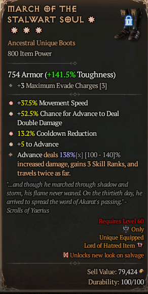 Diablo 4 MARCH OF THE STALWART SOUL#1228025 Details MMOJUGG Diablo 4 MARCH OF THE STALWART SOUL#1228025 Details View of Item Function and Use